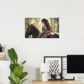 Anime paardrijden in de bossen poster (Thuiskantoor)