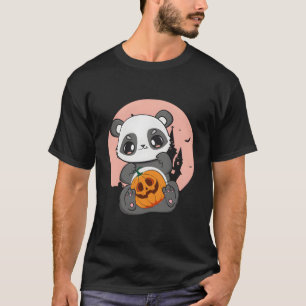 Anime Panda Met Pompoen Voor Kawaii Horror Hallowe T-shirt