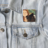 Anime Playful Puppy Square Button (In situ)