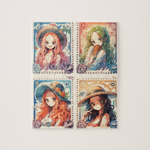 Anime Postzegelpuzzel Legpuzzel