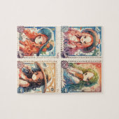 Anime Postzegelpuzzel Legpuzzel (Horizontaal)