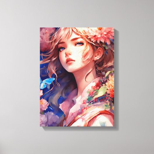 Anime Prinses Canvas Afdruk (Voorkant)