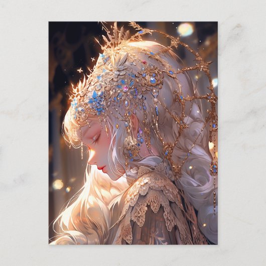 Anime Prinses Meisje Fantasy Kunst Briefkaart (Voorkant)