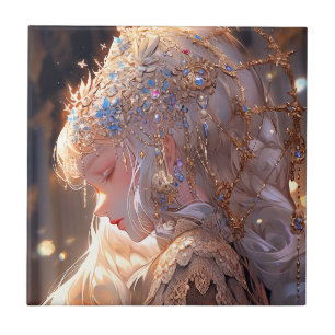 Anime Prinses Meisje Fantasy Kunst Tegeltje