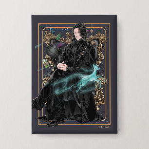 Anime Professor Severus Snape Zittend Button