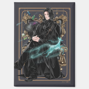 Anime Professor Severus Snape Zittend Magneet
