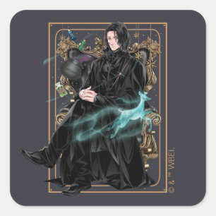 Anime Professor Severus Sneep gaat zitten Vierkante Sticker