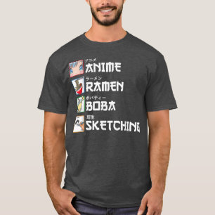 Anime Ramen Boba Sketching - Kawaii Anime Lover Gi T-shirt