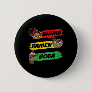 Anime Ramen Boby Black Geschiedenis Maand Mannen M Ronde Button 5,7 Cm