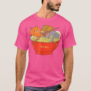 Anime Ramen Cat Retro Japanse noedels esthetisch K T-shirt