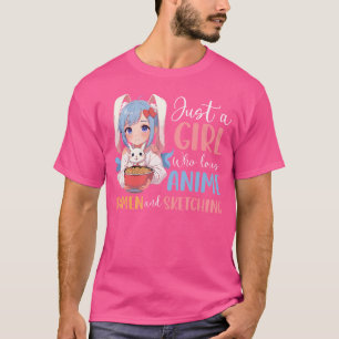 Anime Ramen Schetsen Gewoon Een Meisje Die Van Ani T-shirt