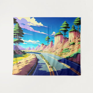  Anime Road Scenery Wandkleed