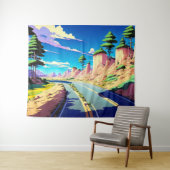  Anime Road Scenery Wandkleed (In Situ (horizontaal))