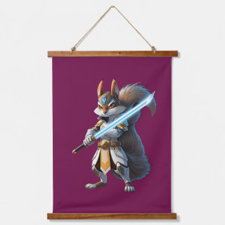 Anime Samurai Eekhoorn Krijger Hangend Wandkleed