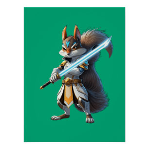 Anime Samurai Eekhoorn Krijger Perfect Poster