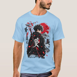 Anime Samurai Krijger Japans Stijl T-Shirt – Rood