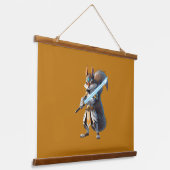 Anime Samurai Squirrel Warrior Hangend Wandkleed (Gebogen)
