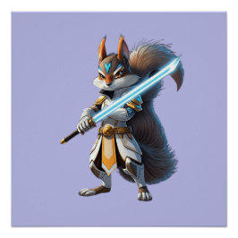 Anime Samurai Squirrel Warrior Perfect Poster