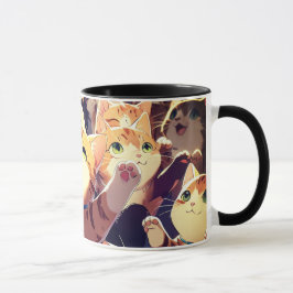 Anime schattige kat mok