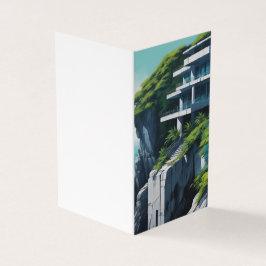 Anime schilderij, grijze betonstructuur op een kli visitekaartjes
