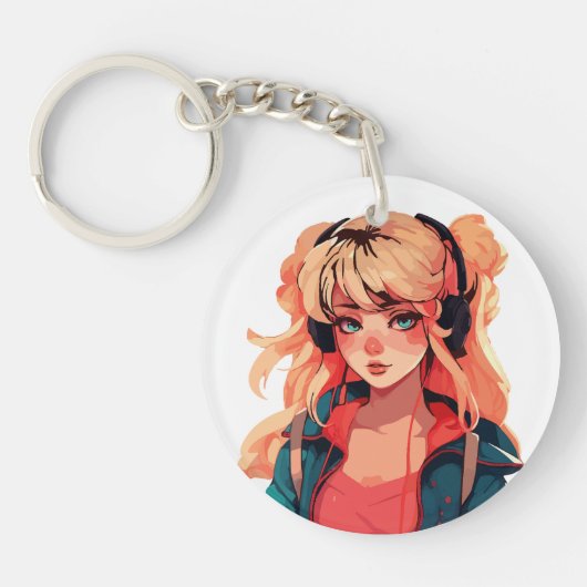 Anime Serenade: Turquoise Melody Sleutelhanger (Voorkant)