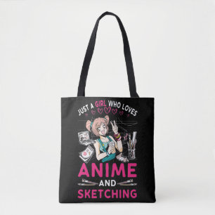 Anime Sketching Girl Otaku Teen Japanse Comic Fan Draagtas