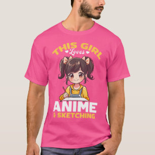 Anime Sketching Otaku Manga Tekening Kawaii T-shirt