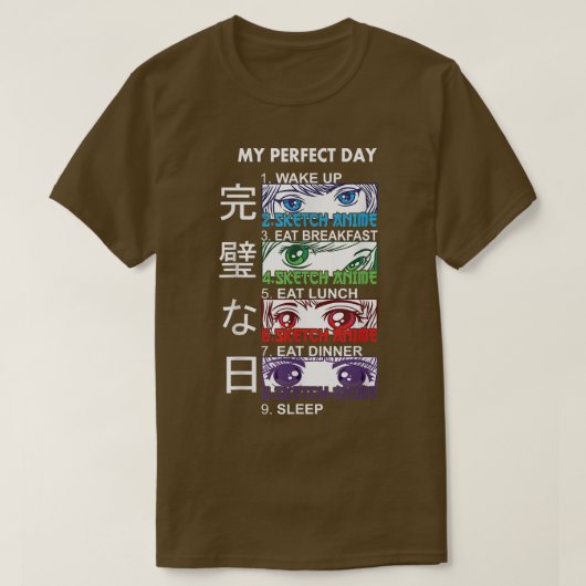 Anime Sketching Shirt Sketching Anime Perfect Day  (Design voorkant)