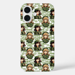 Anime Soldier Girls Patroonontwerp iPhone 16 Hoesje
