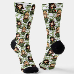 Anime Soldier Girls Patroonontwerp Sokken