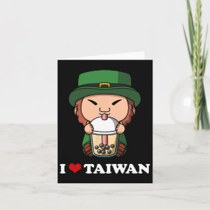 Anime St Patricks Day Leprechaun Bubble Tea Ik hou Kaart