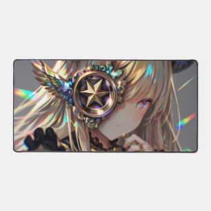 Anime Steampunk Horned Beauté avec Star Monocle