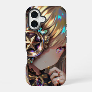 Anime Steampunk Horned Beauty beroemd gemaakt door iPhone 16 Hoesje