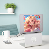 Anime Sticker (Laptop op bureau)