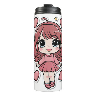 Anime sticker ontwerp doorzichtige fles