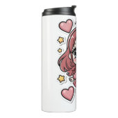 Anime sticker ontwerp doorzichtige fles (Gedraaid links)