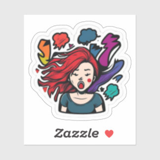 " anime stickers girl " " , laat stickers een piep