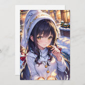 Anime Stijl Kerst Kaart (Voorkant / Achterkant)