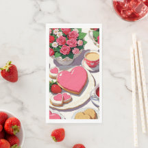 Anime strawberry and heart-shaped dessert art