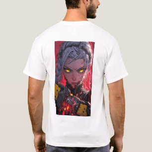 Anime Style Concept Art op rode achtergrond T-shir T-shirt