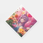 Anime Thema Verjaardagsmeisje Servet (Hoek)