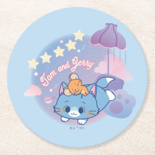 Anime Tom en Jerry Dreamy Nights Ronde Kartonnen Onderzetter