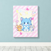 Anime Tom en Jerry Strawberry Fun Canvas Afdruk (Insitu (Houten vloer))