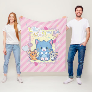 Anime Tom en Jerry Strawberry Fun Fleece Deken