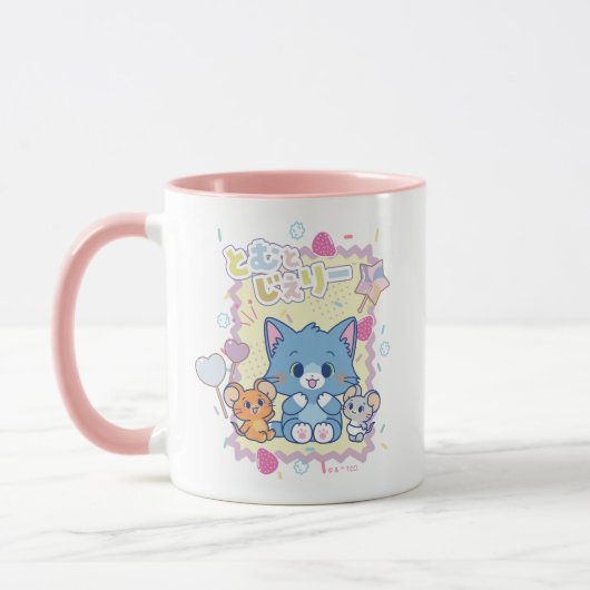 Anime Tom en Jerry Strawberry Fun Mok (Links)