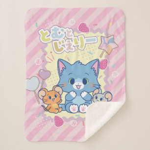 Anime Tom en Jerry Strawberry Fun Sherpa Deken