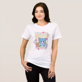 Anime Tom en Jerry Strawberry Fun Tri-Blend Shirt (Voorkant volledig)