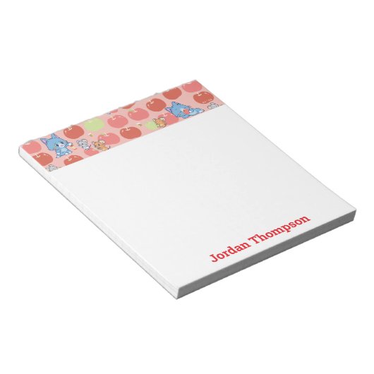 Anime Tom, Jerry en Tuffy Apple Patroon Notitieblok (Schuin)