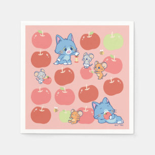 Anime Tom, Jerry en Tuffy Apple Patroon Servet
