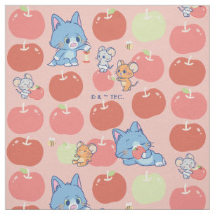 Anime Tom, Jerry en Tuffy Apple Patroon Stof
